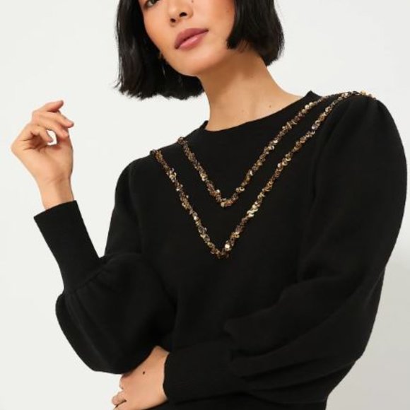 Tuckernuck Hyacinth House Black Embellished Everly Sweater  worn once - Picture 6 of 6